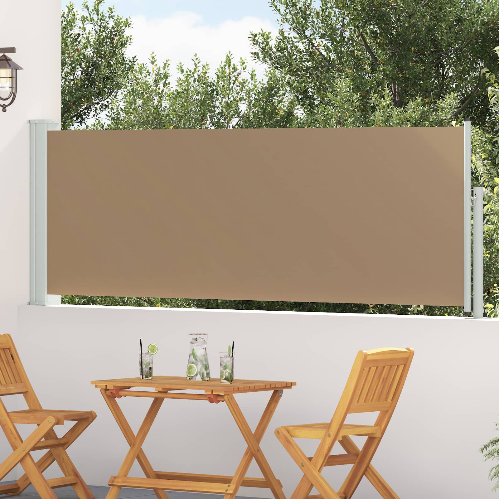 Side Awning | Fabric + Grey Steel Cover