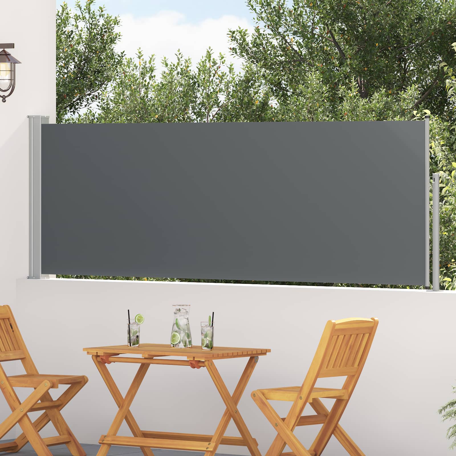 Side Awning | Fabric + Grey Steel Cover