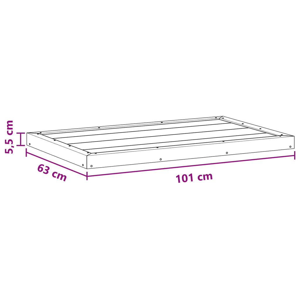 Shower Base Plate Black 101 X 63 X 5.5 Cm Wpc