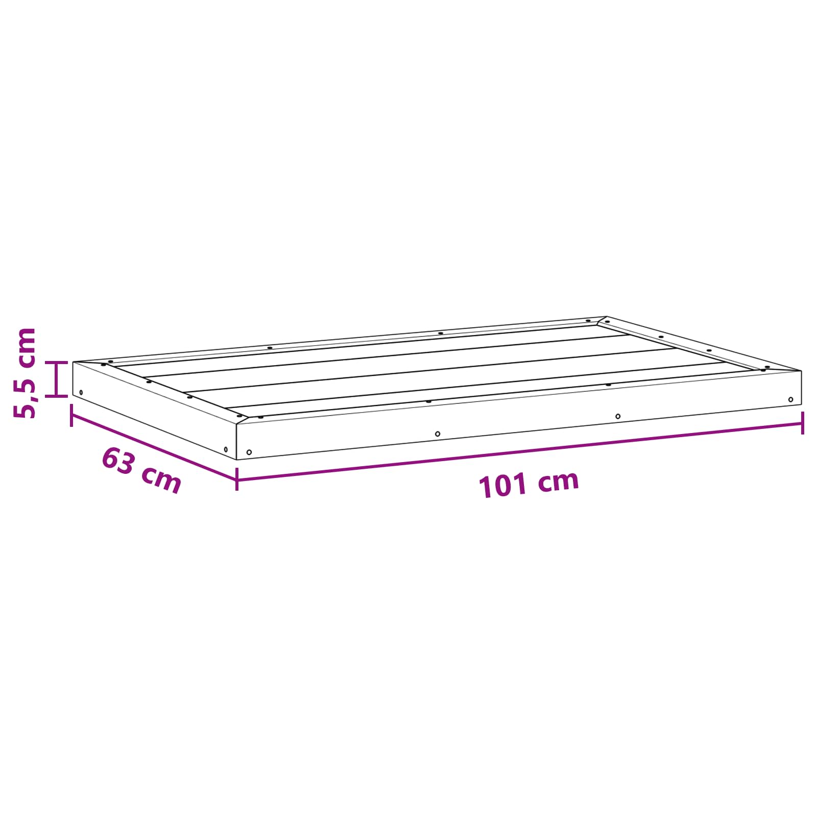 Shower Base Plate Black 101 X 63 X 5.5 Cm Wpc