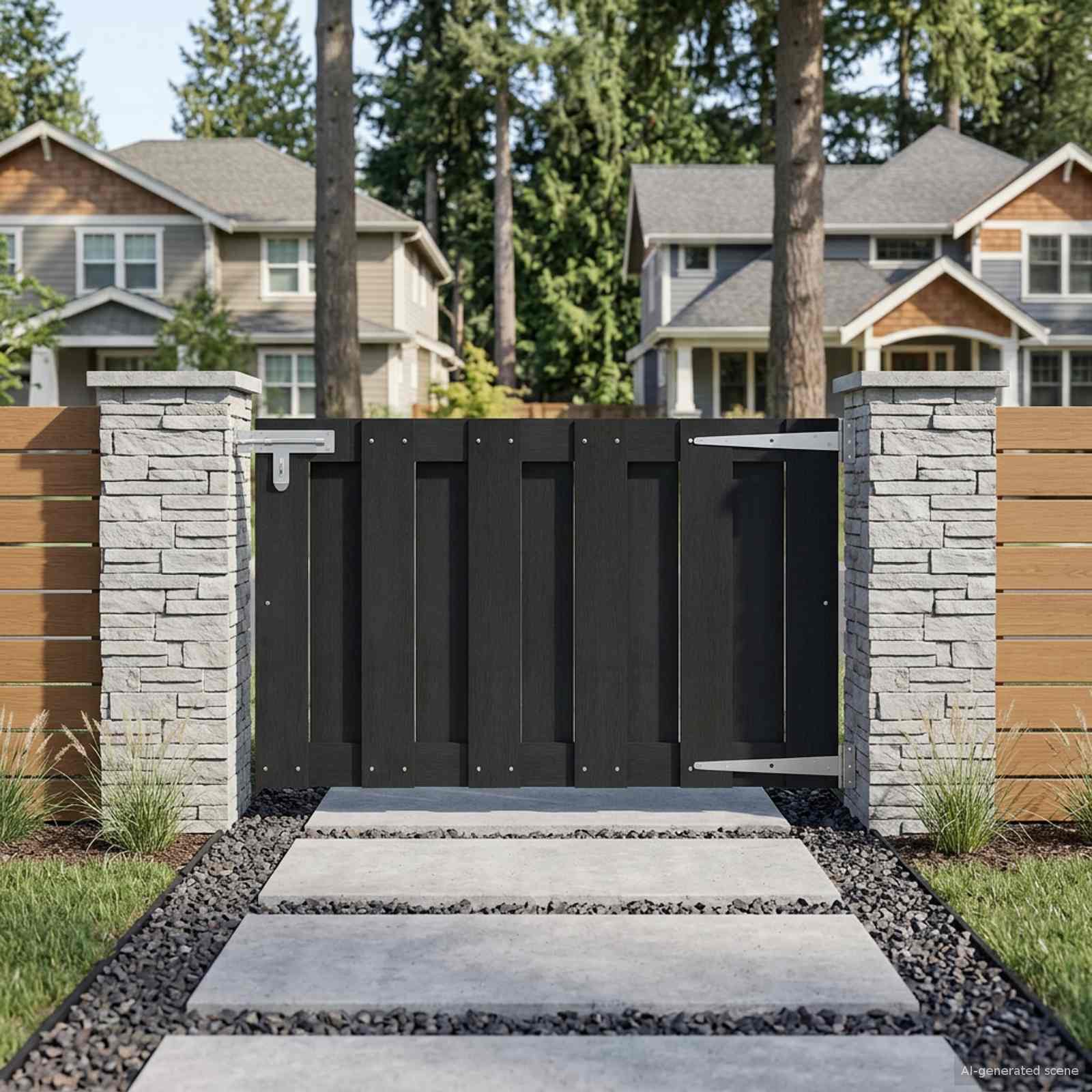 Garden Gate 100 X 60 Cm Wpc And Aluminium Black