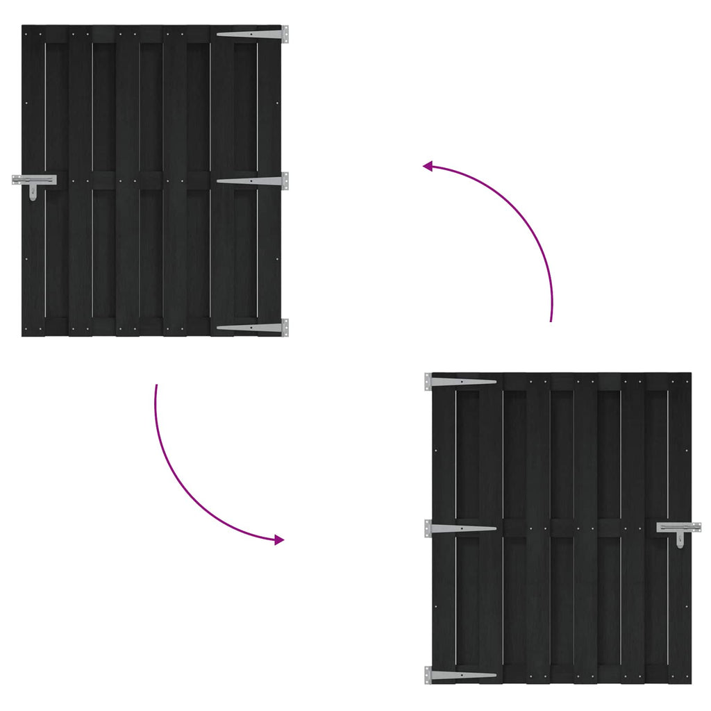 Garden Gate 100 X 112 Cm Wpc And Aluminium Black