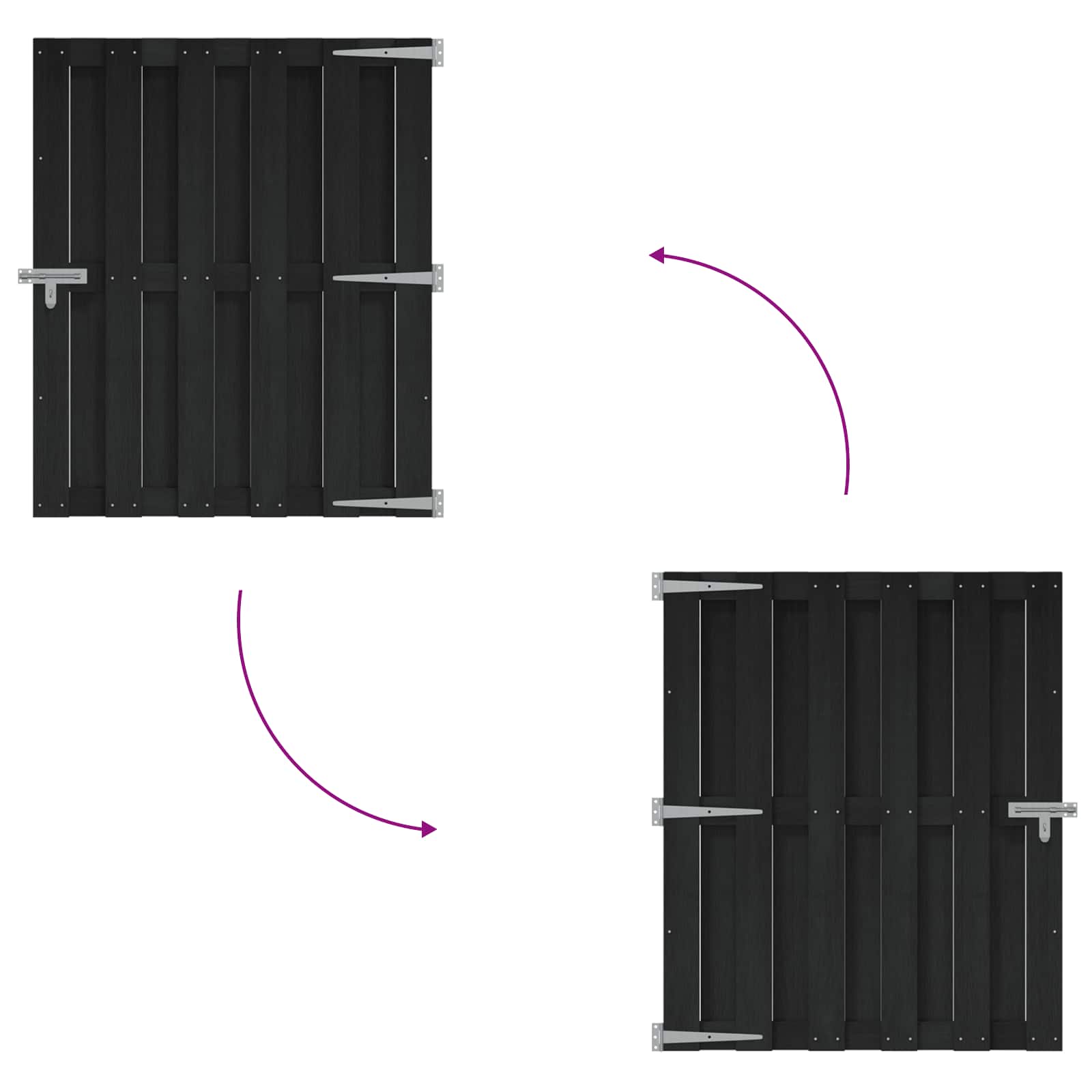 Garden Gate 100 X 112 Cm Wpc And Aluminium Black