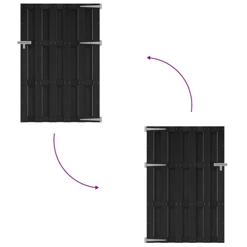 Garden Gate 100 X 150 Cm Wpc And Aluminium Black