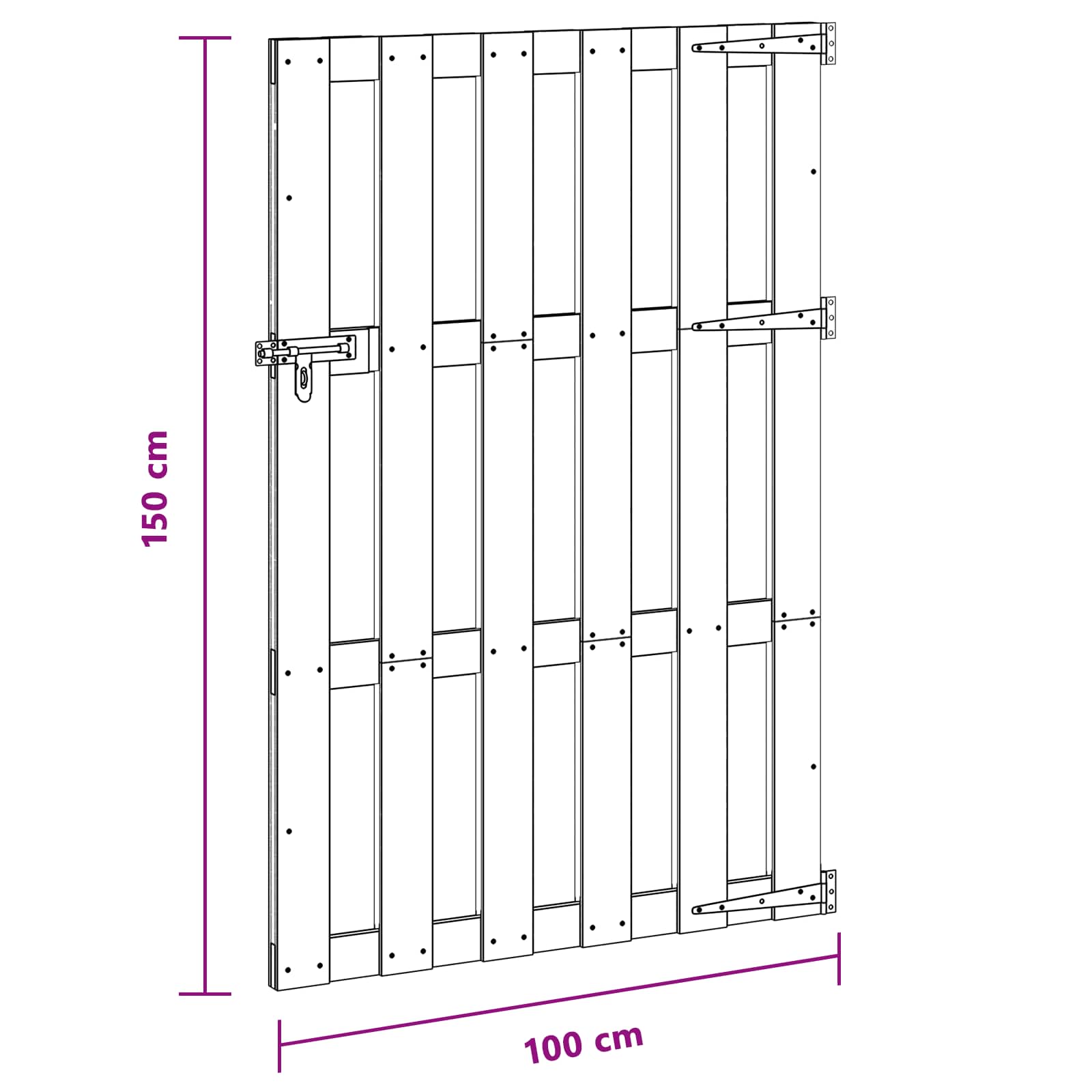 Garden Gate 100 X 150 Cm Wpc And Aluminium Black