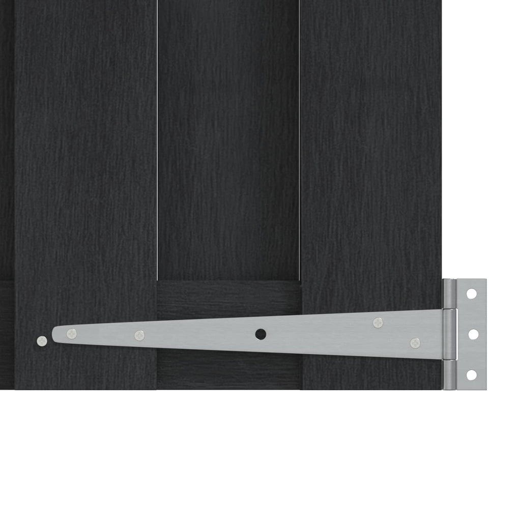 Garden Gate Black WPC 100x180cm Privacy Fence Weather Resistant