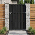 Garden Gate Black Wpc 100X180Cm Privacy Fence Weather Resistant Black 100 X 180