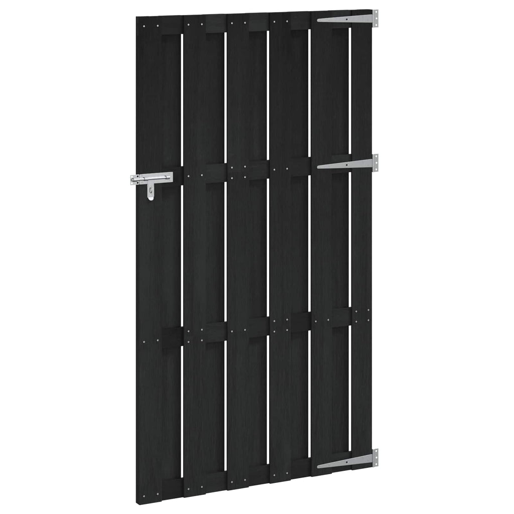 Garden Gate Black WPC 100x180cm Privacy Fence Weather Resistant