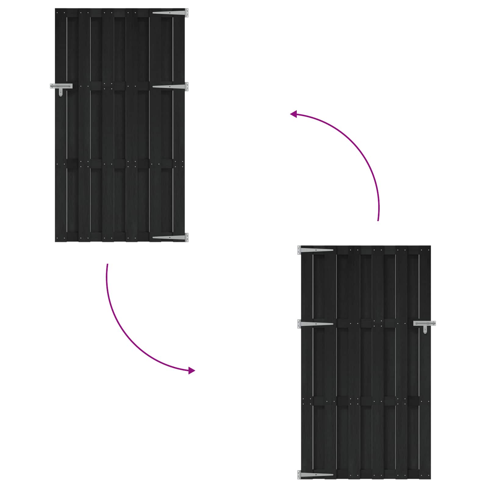 Garden Gate 100 X 180 Cm Wpc And Aluminium Black
