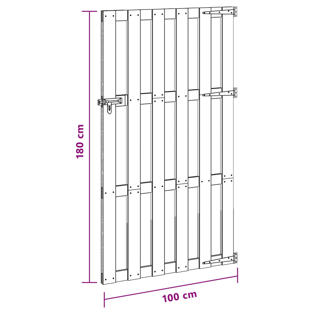 Garden Gate Black WPC 100x180cm Privacy Fence Weather Resistant