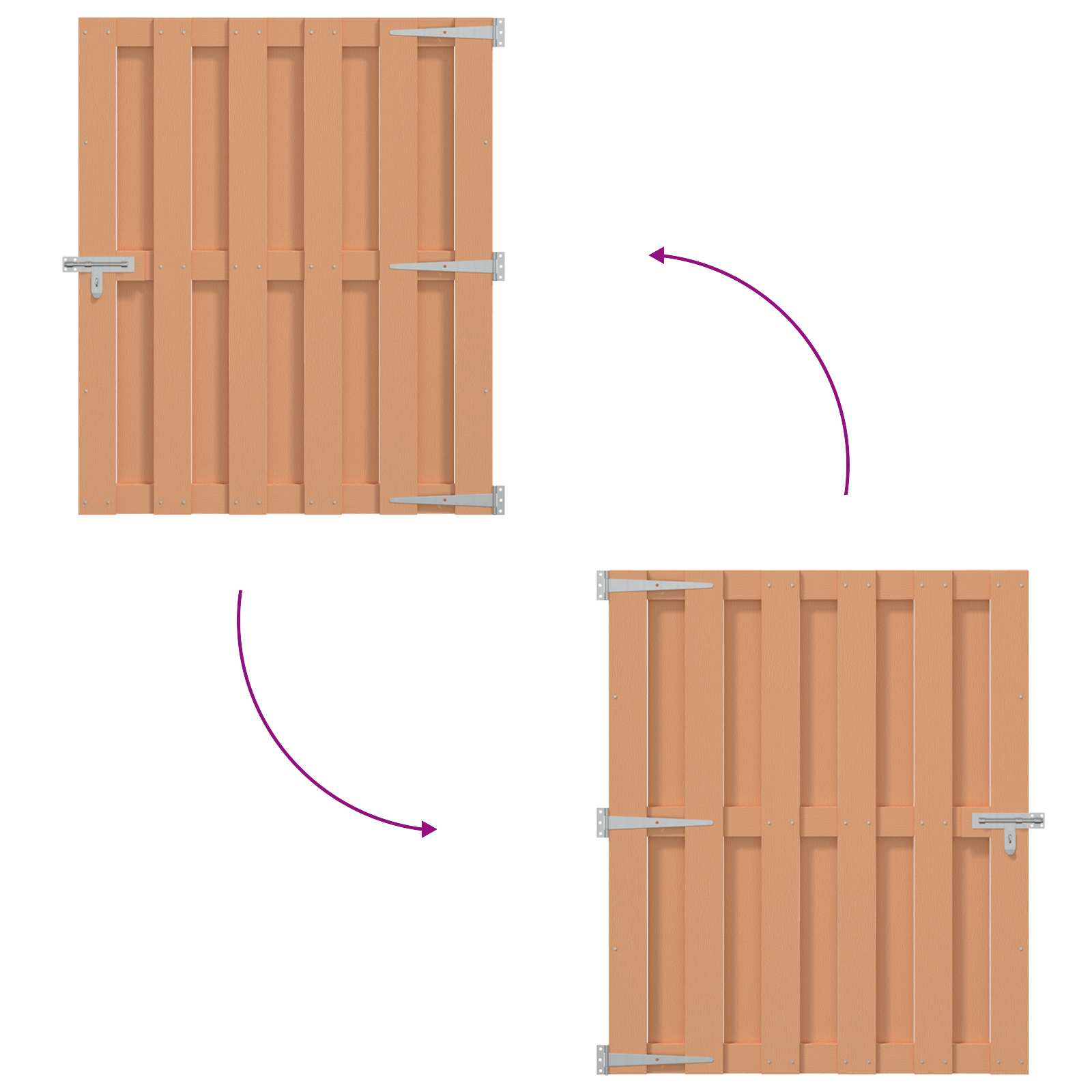 Garden Gate 100 X 112 Cm Wpc And Aluminium Brown