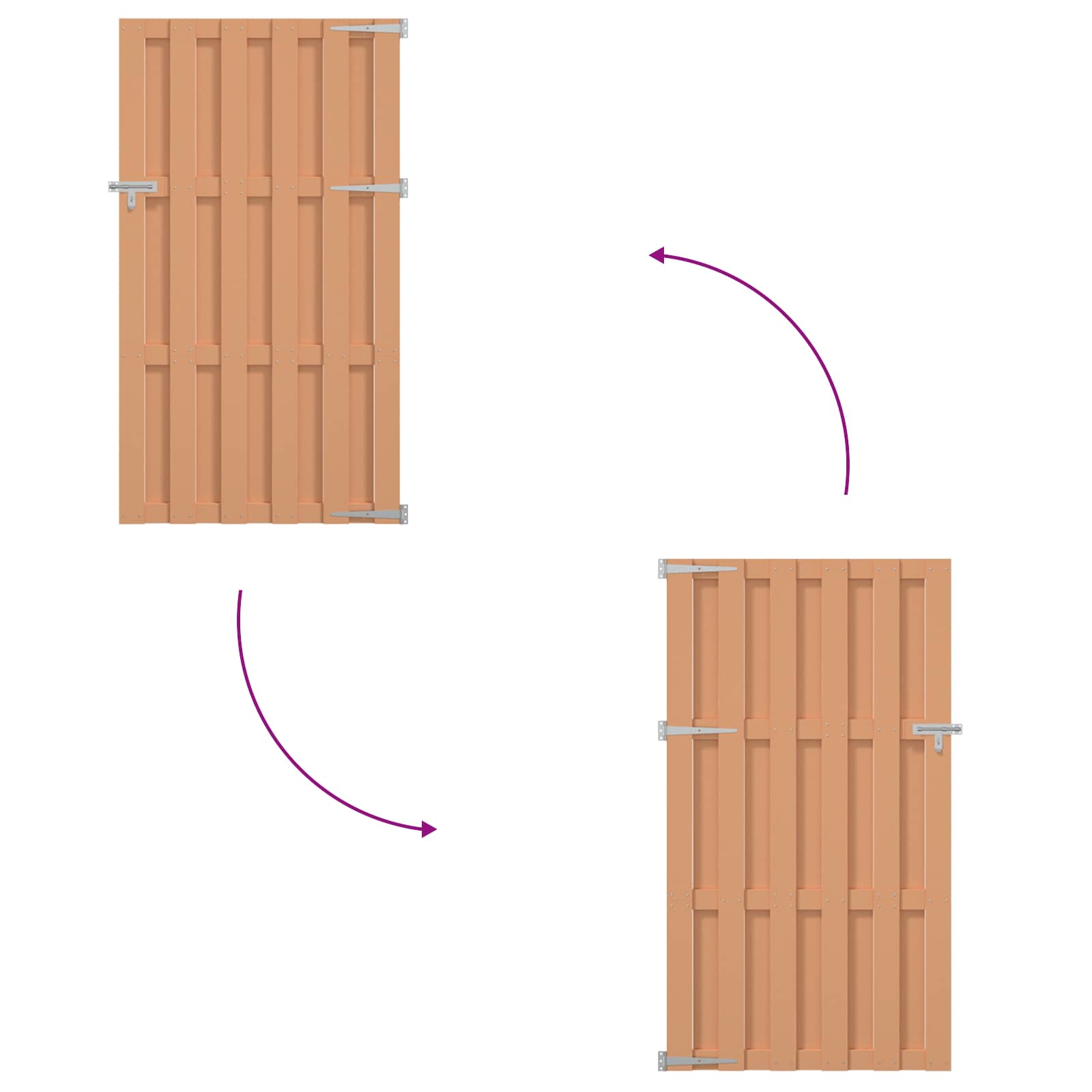 Garden Gate 100 X 180 Cm Wpc And Aluminium Brown