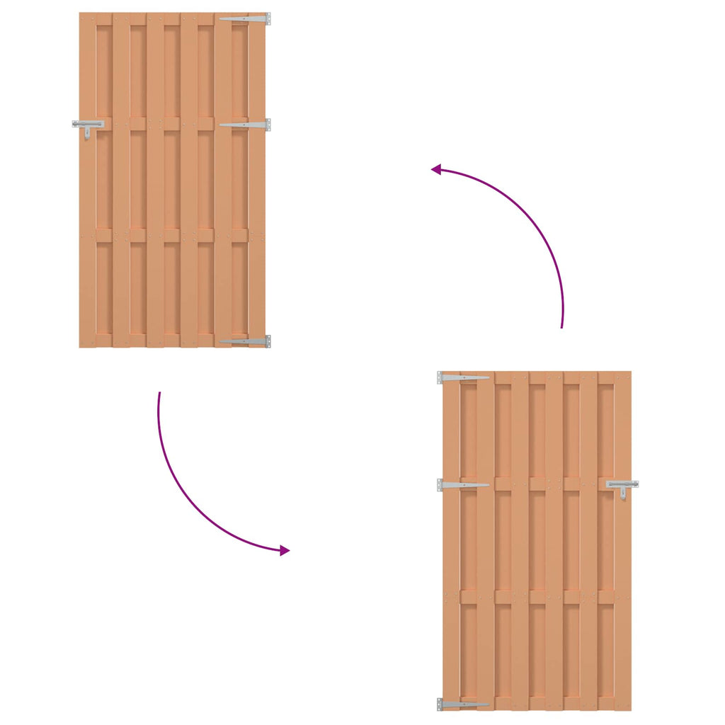 Garden Gate Brown WPC 100x180cm Privacy Fence Weather Resistant