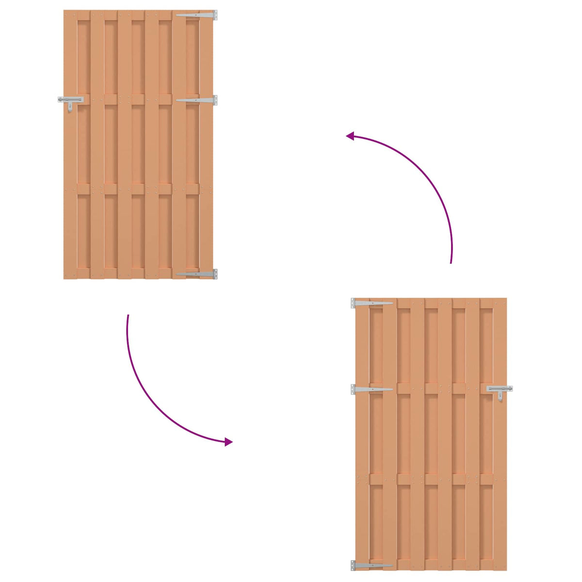 Garden Gate Brown WPC 100x180cm Privacy Fence Weather Resistant