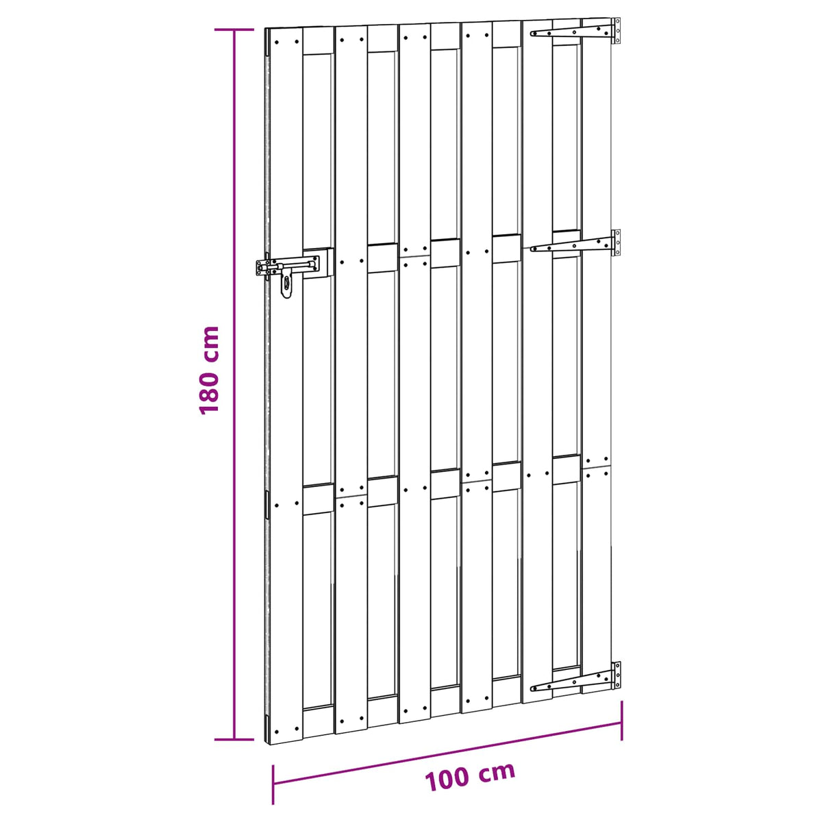Garden Gate Brown WPC 100x180cm Privacy Fence Weather Resistant