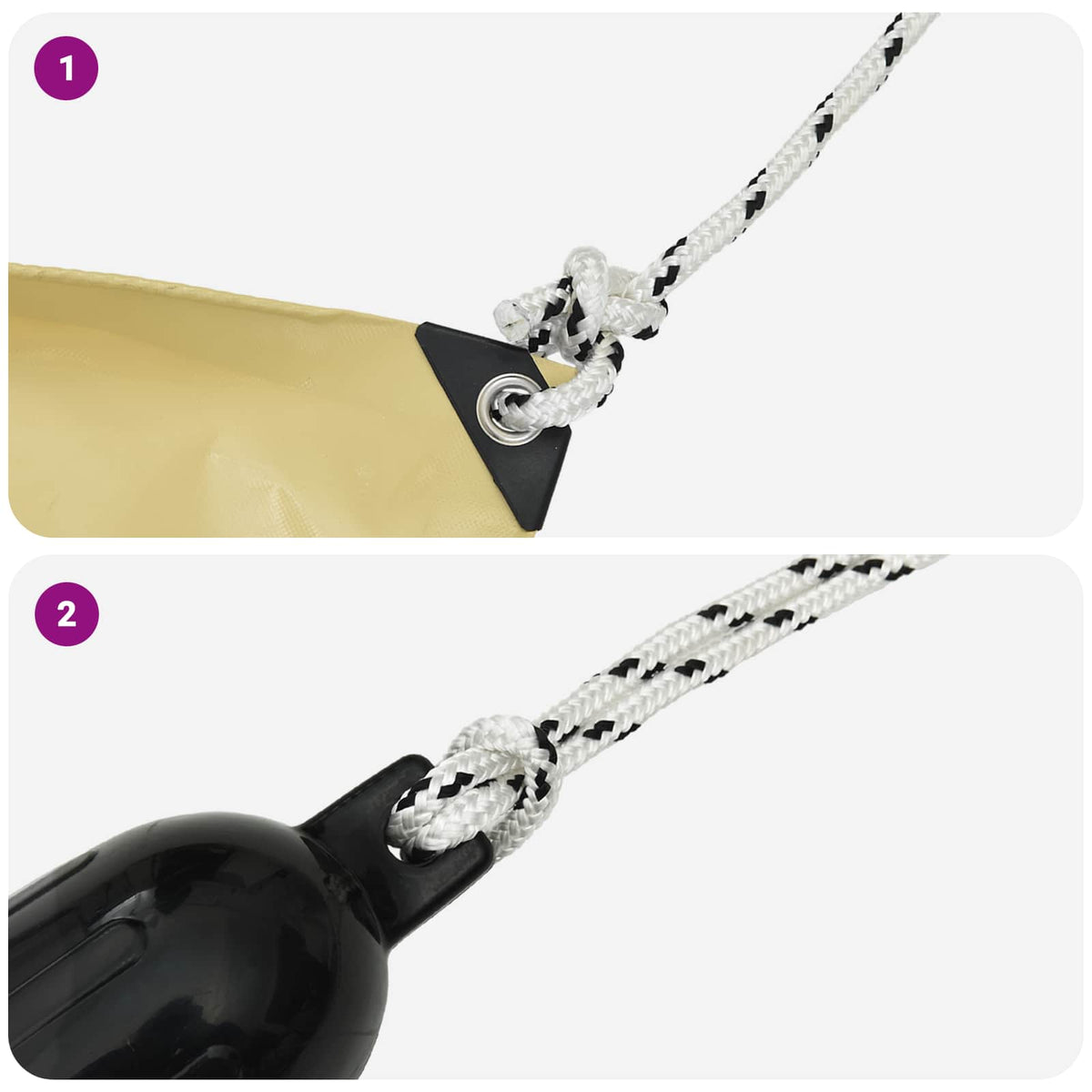 Ropes & Hardware Cable Boat Rope 1 Polyester Black White White And Black White 1