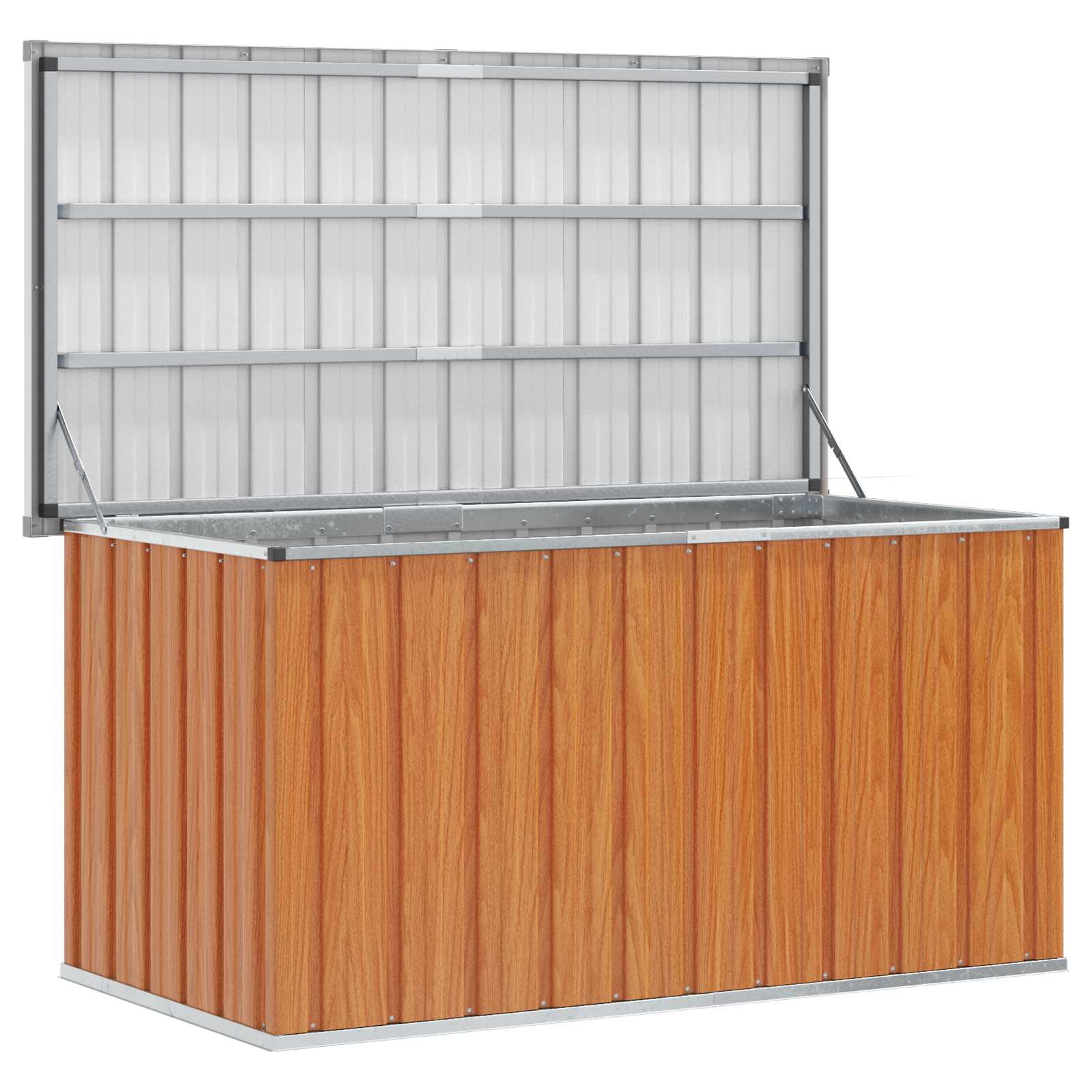 Outdoor Storage Box Wood Galvanised Steel