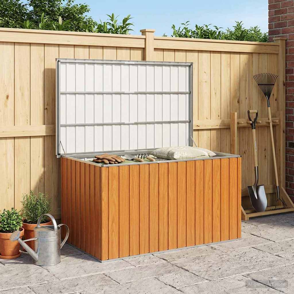 Outdoor Storage Box Wood Galvanised Steel