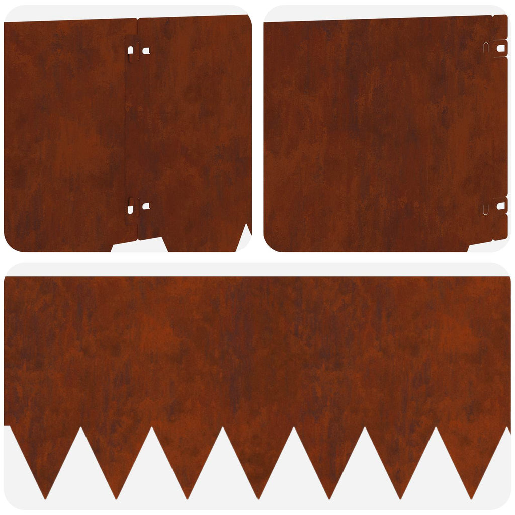 Lawn Edging 20 Pcs 103 X Metal Rusty