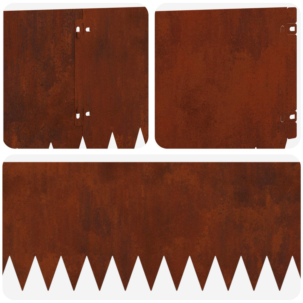 Lawn Edging 10 Pcs 103 X Steel Rusty