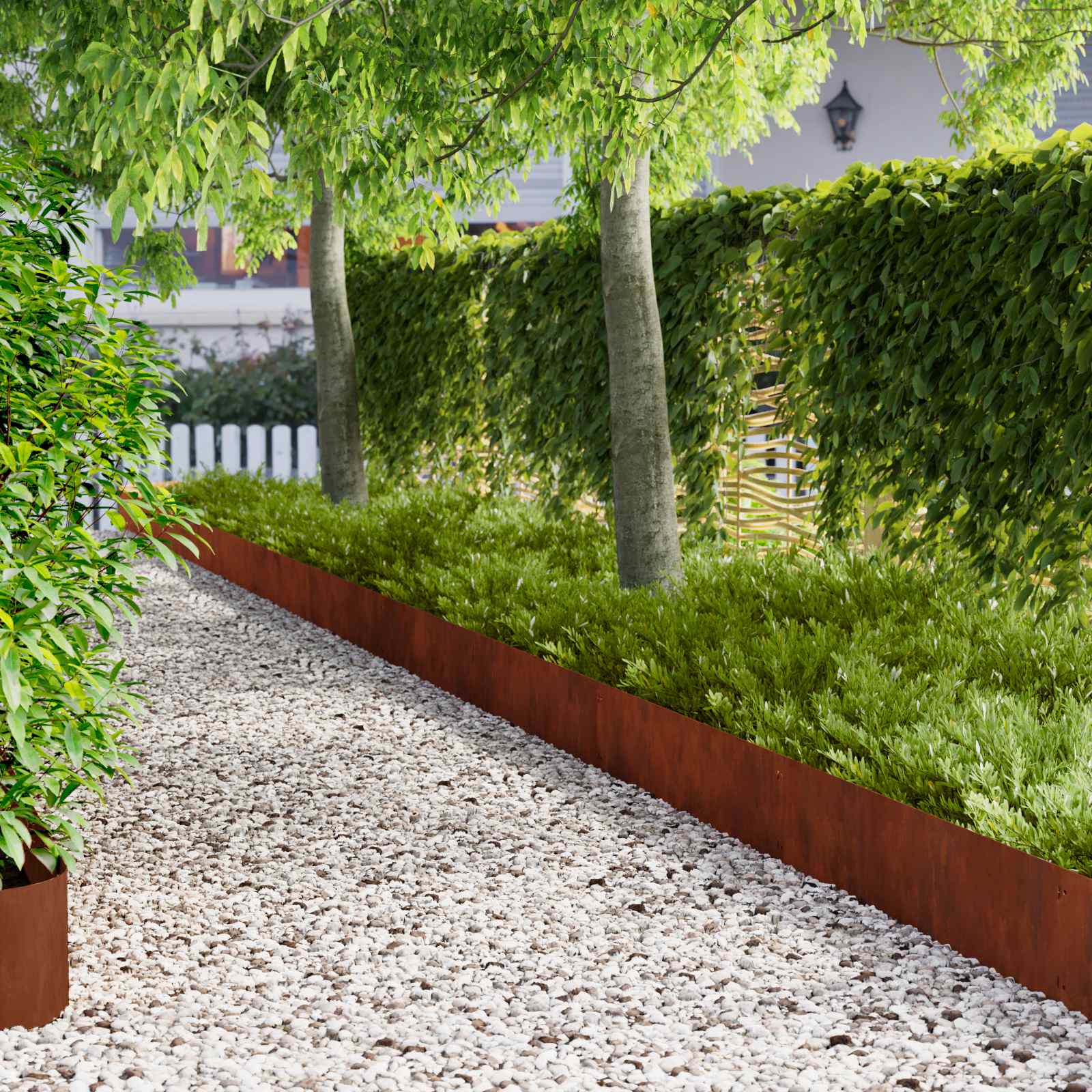 Lawn Edging 10 Pcs 103 X Steel Rusty
