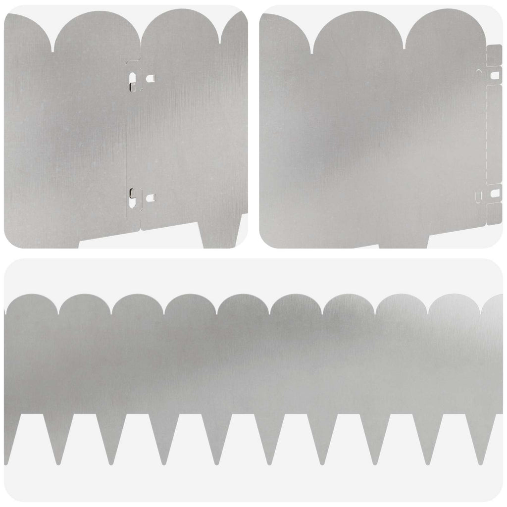 Lawn Edging 30 Pcs 103 X Steel Silver