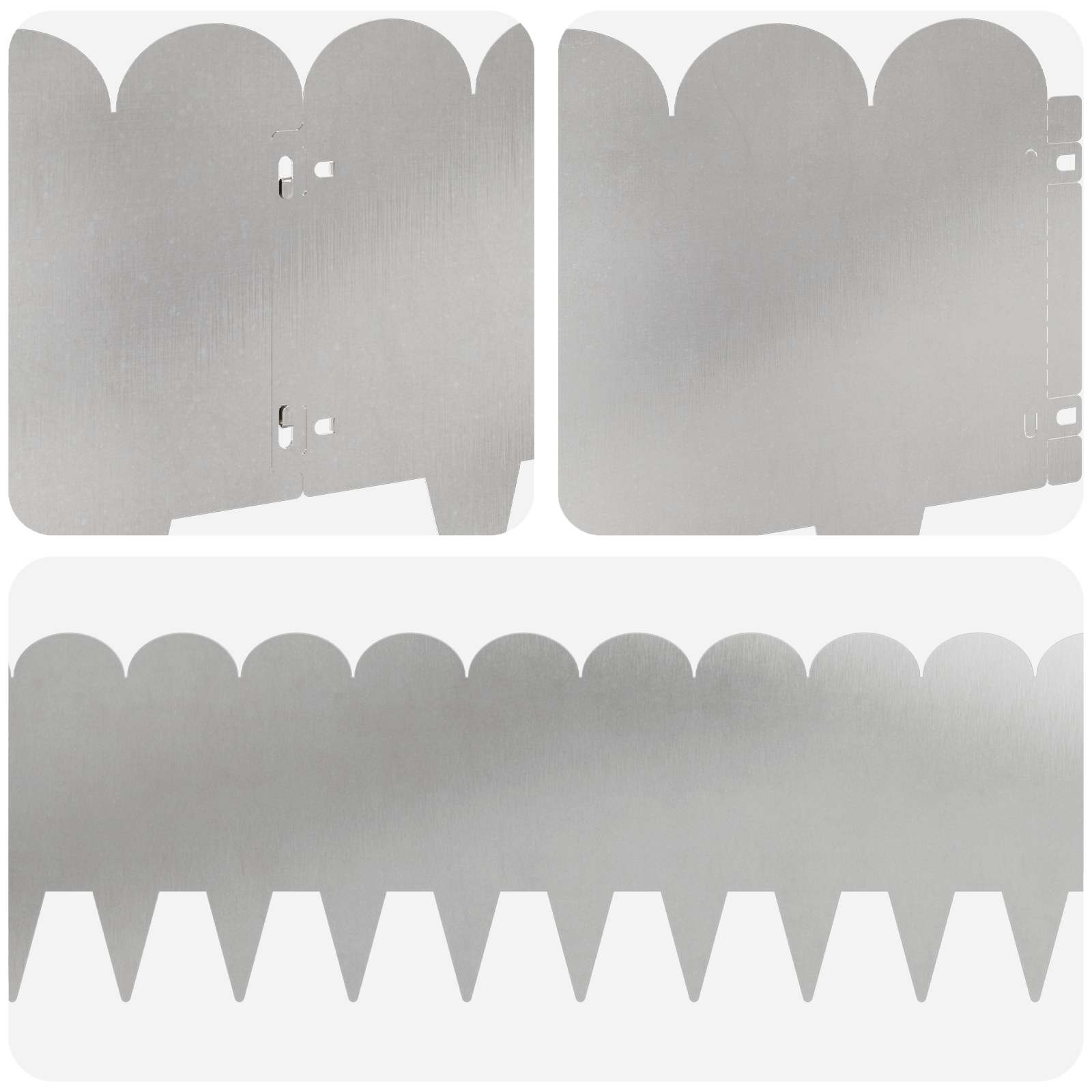 Lawn Edging 30 Pcs 103 X Steel Silver