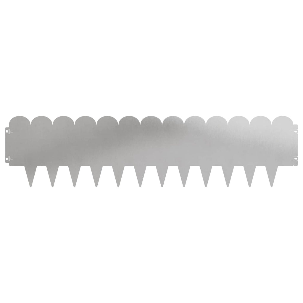 Lawn Edging 30 Pcs 103 X Steel Silver