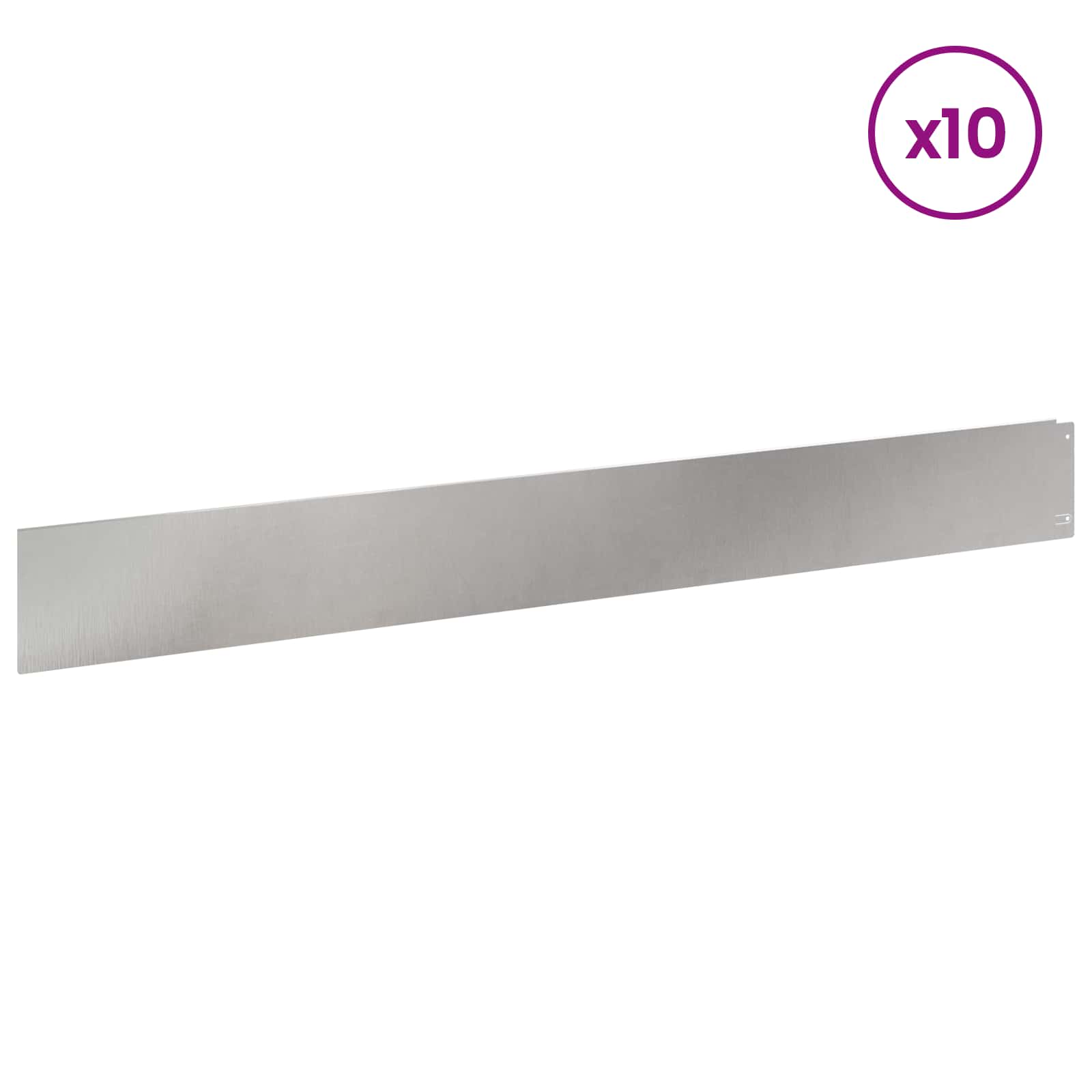 Lawn Edging 10 Pcs 100 X Steel Silver