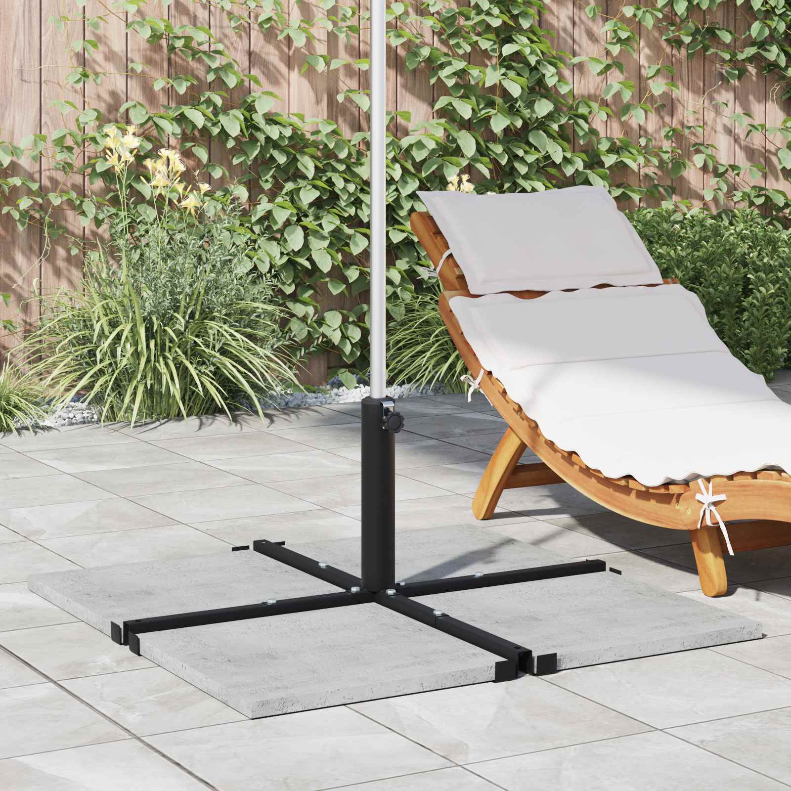 Parasol Base For 25–50 Mm Pole Manual Black Powder-Coated Steel