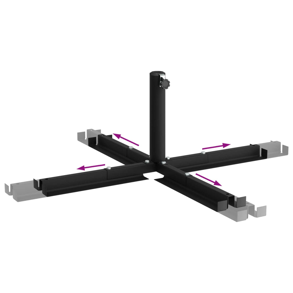 Parasol Base For 25–50 Mm Pole Manual Black Powder-Coated Steel
