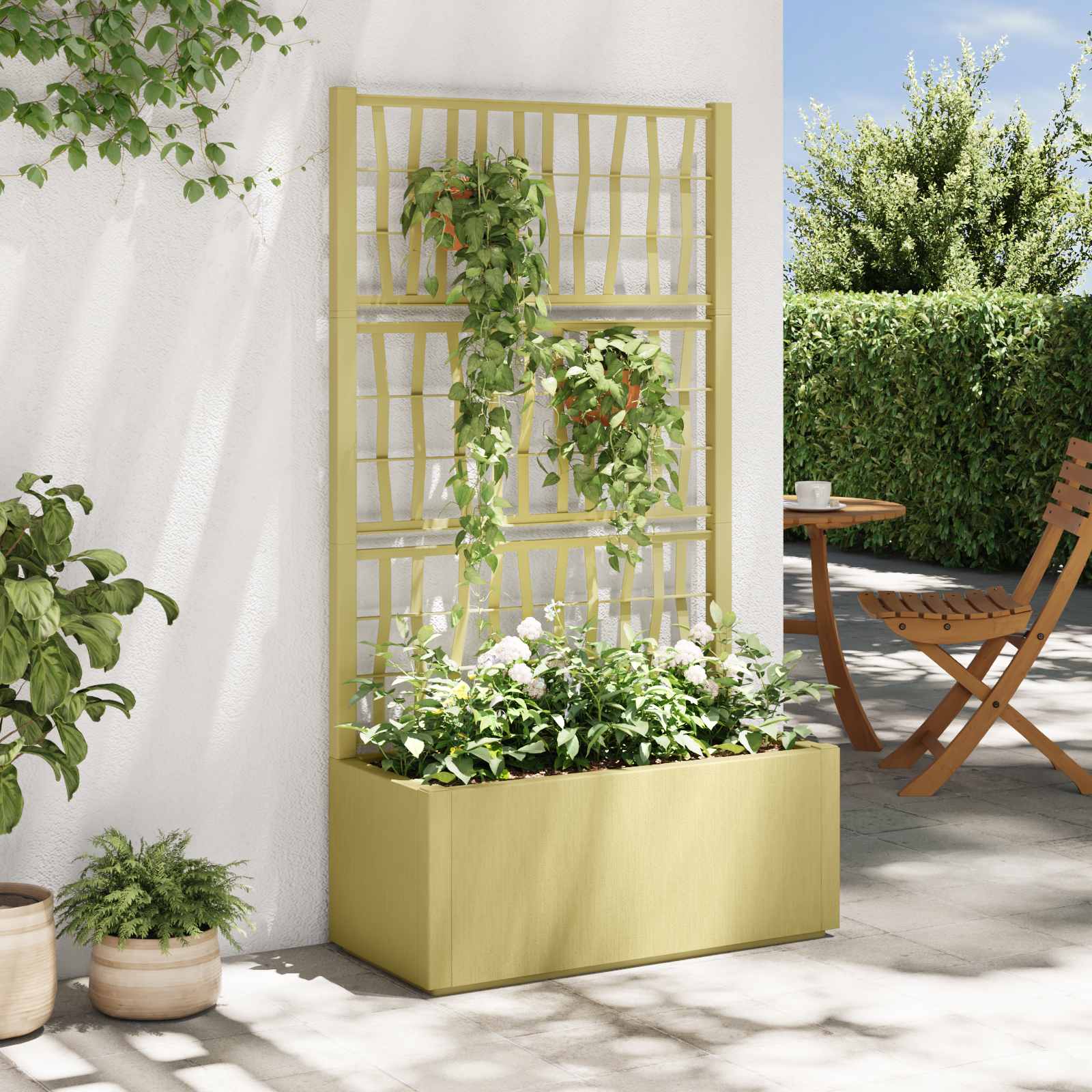 Garden Planter With Trellis Pp