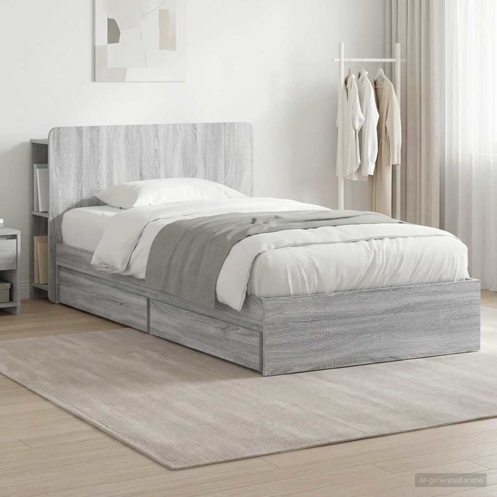 Bed Frame With Storage Engineered Wood