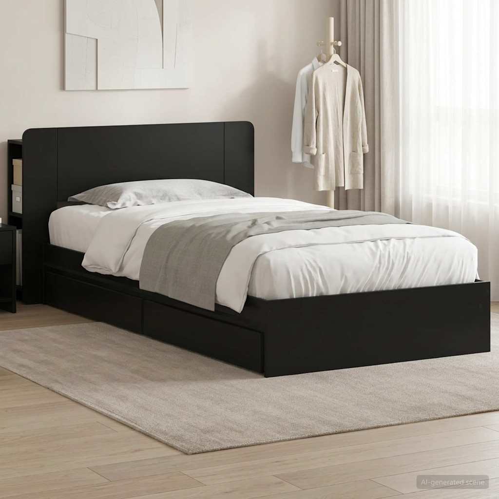 Bed Frame With Storage Engineered Wood