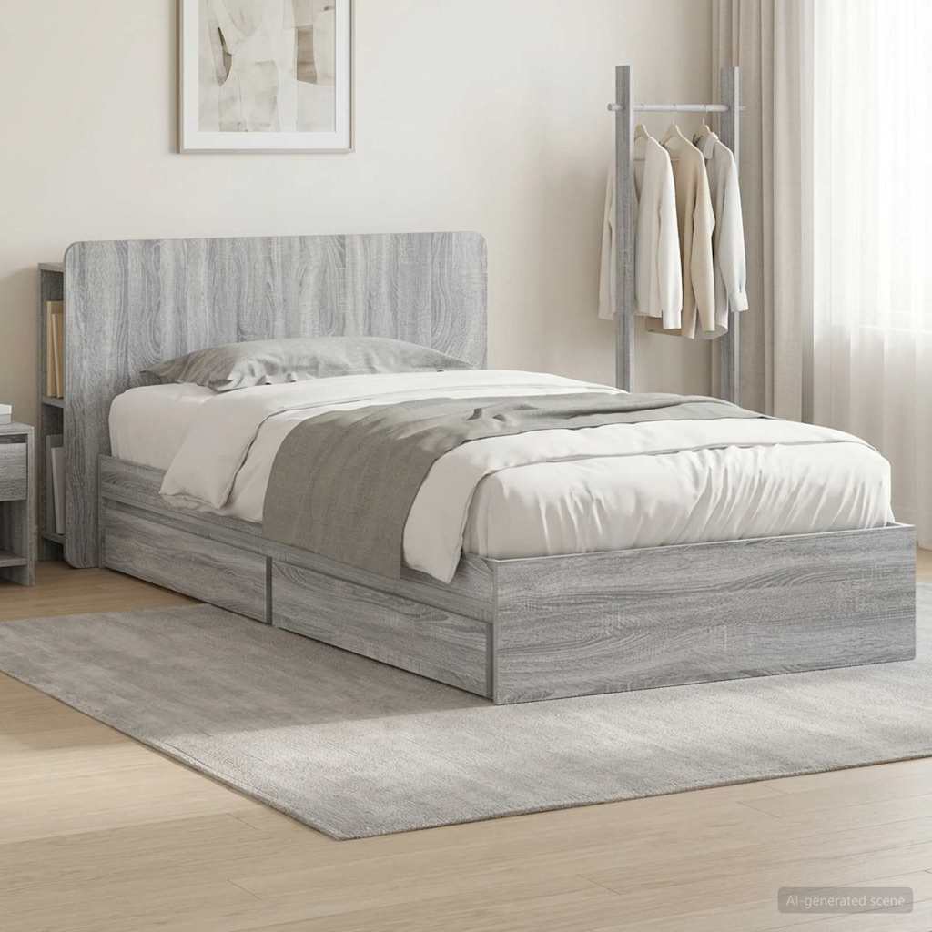 Bed Frame With Storage Engineered Wood