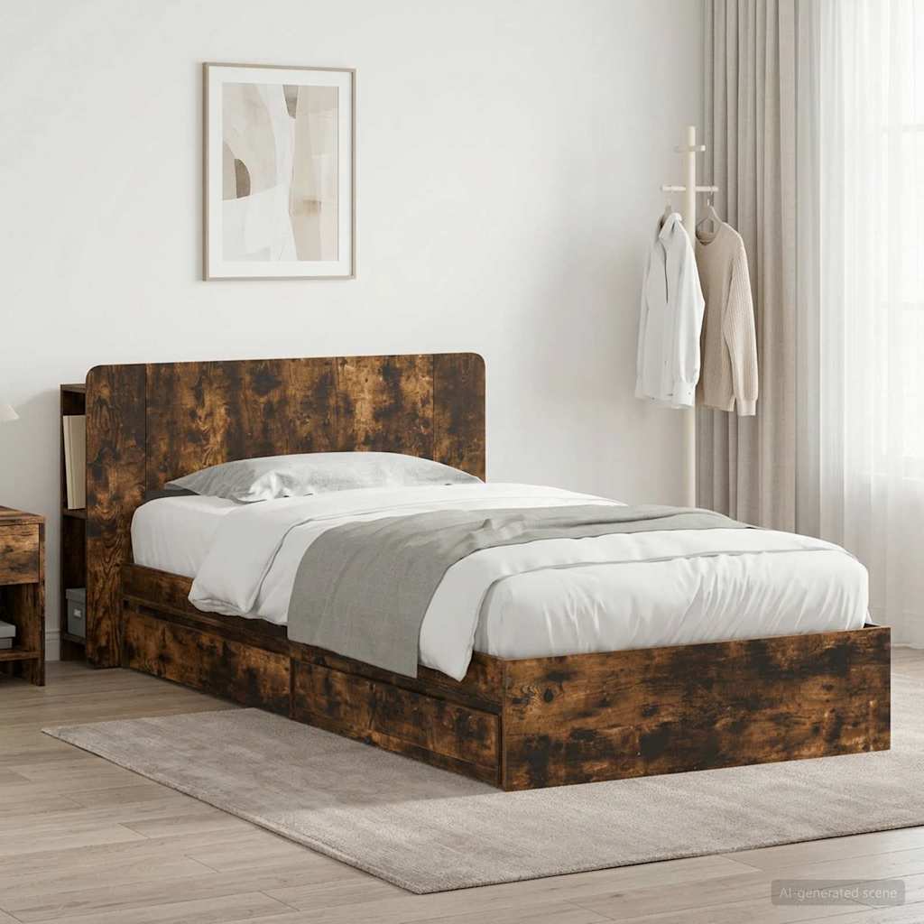 Bed Frame With Storage Engineered Wood