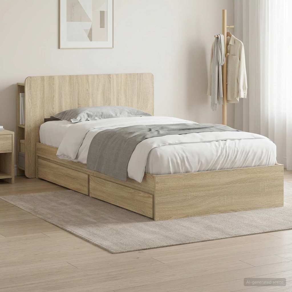 Bed Frame With Storage Engineered Wood