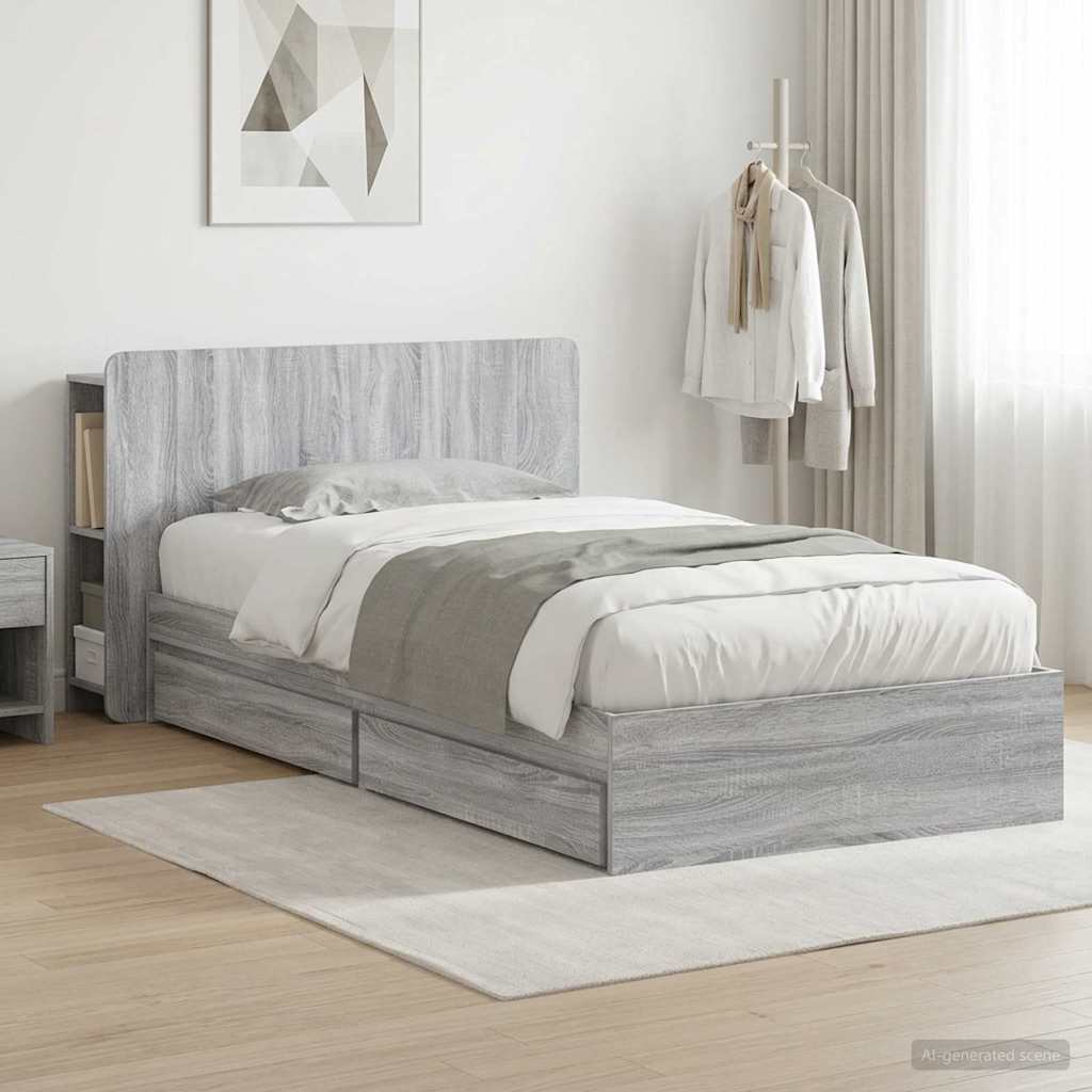 Bed Frame With Storage Engineered Wood