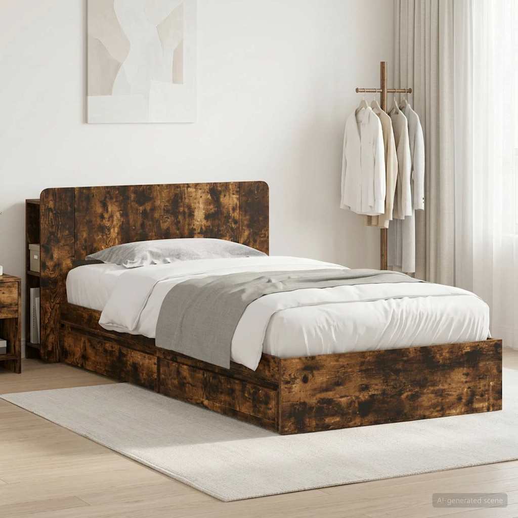 Bed Frame With Storage Engineered Wood