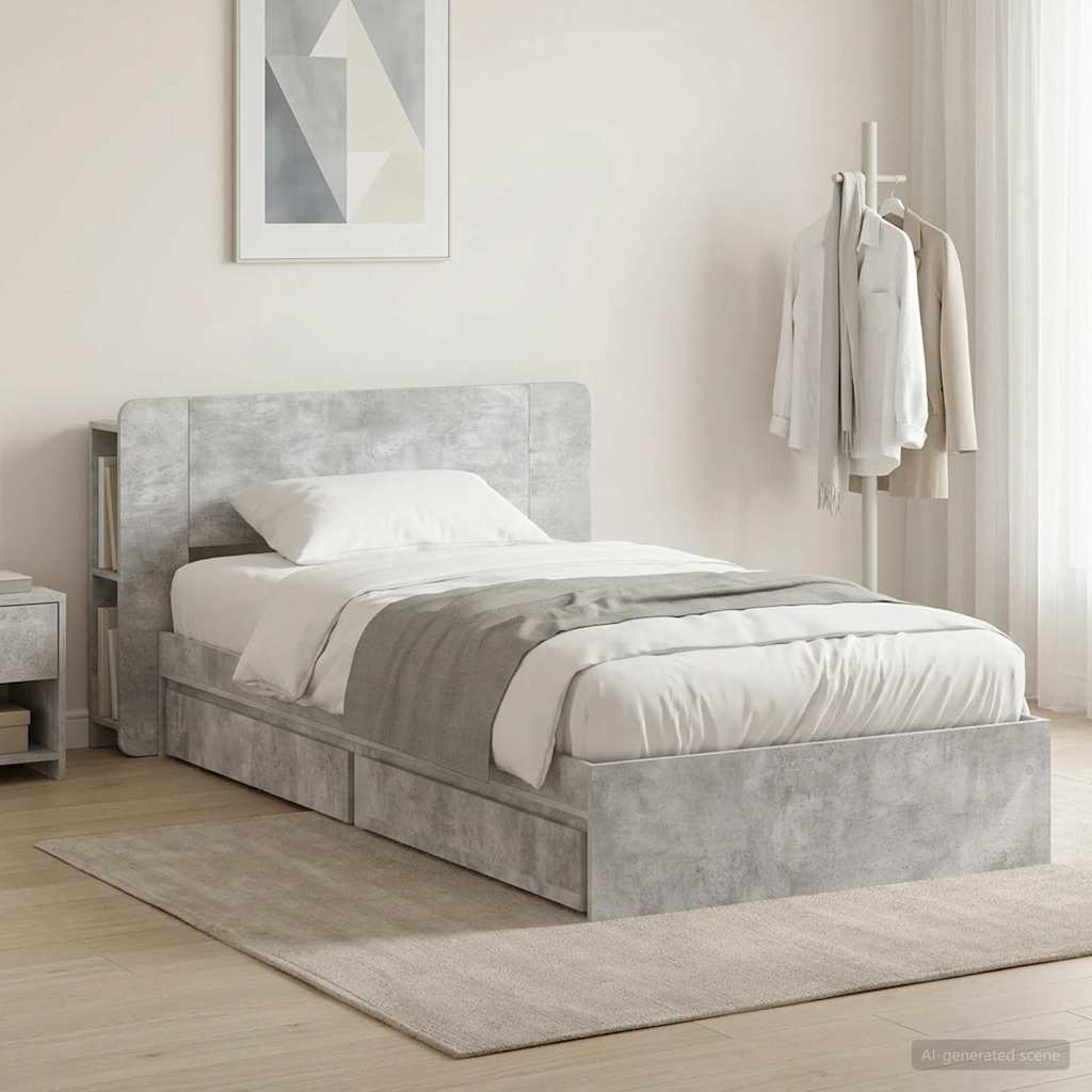 Bed Frame With Storage Engineered Wood