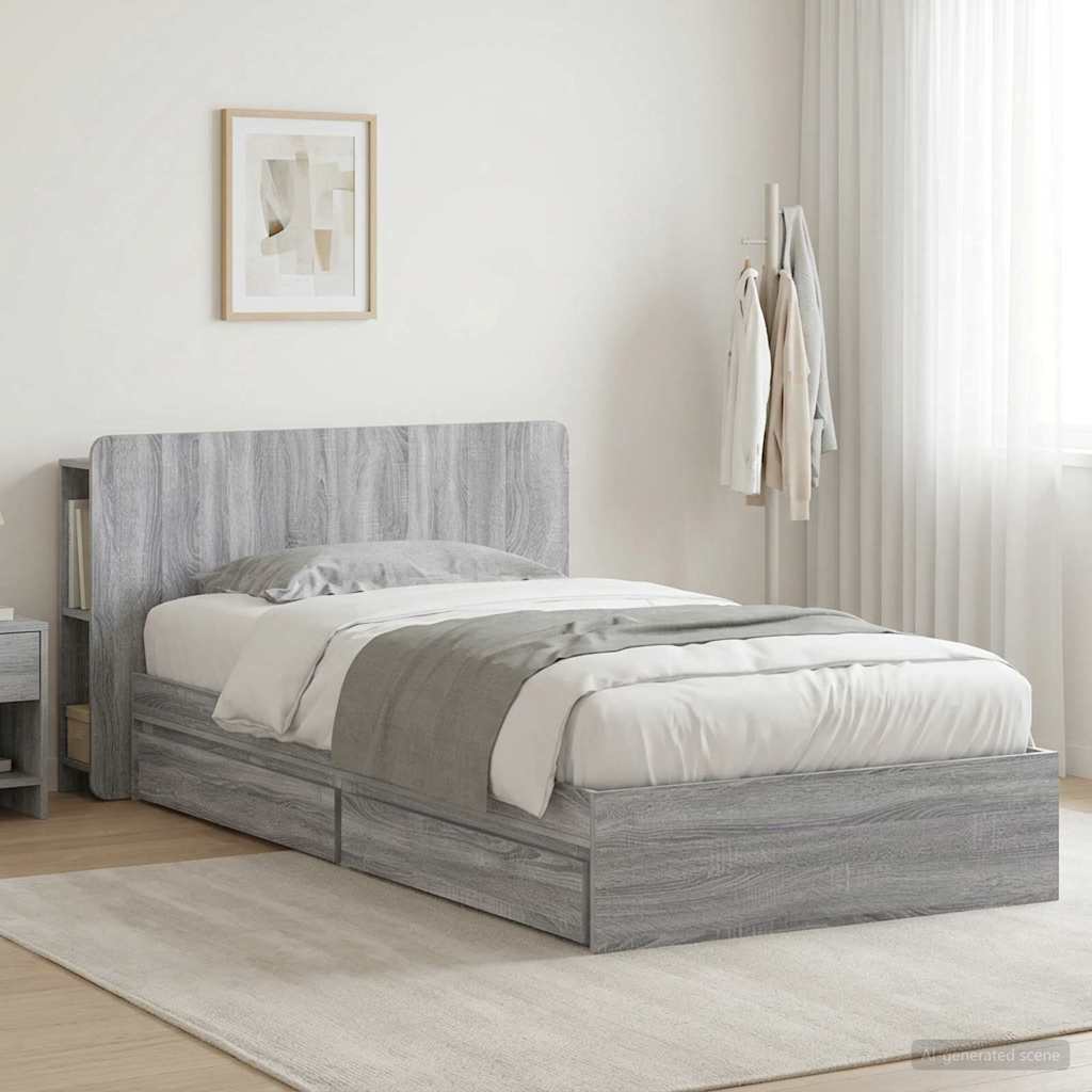 Bed Frame With Storage Engineered Wood