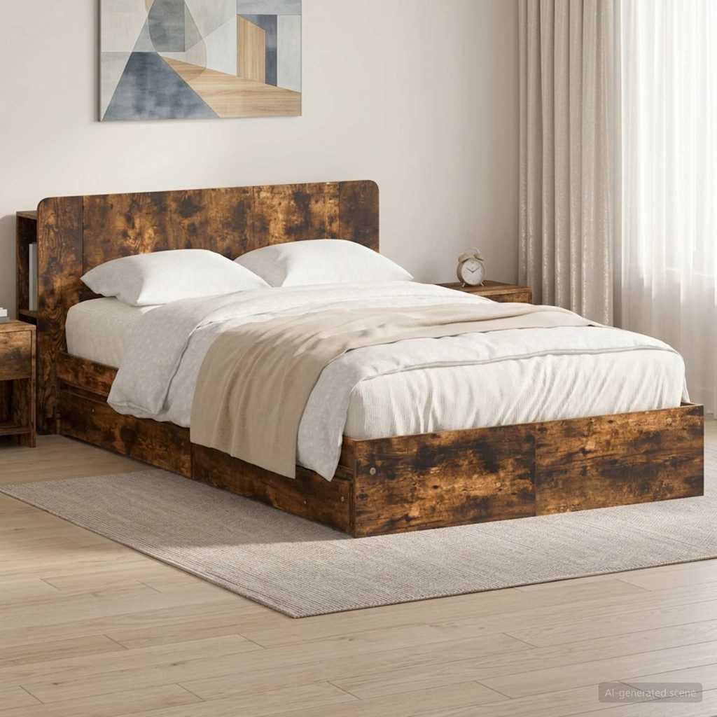 Bed Frame With Storage Engineered Wood