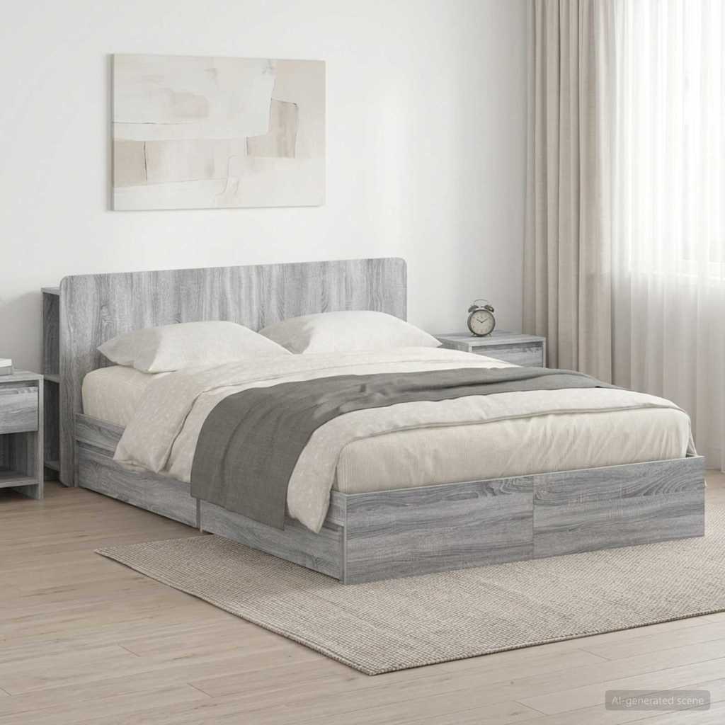 Bed Frame With Storage Engineered Wood