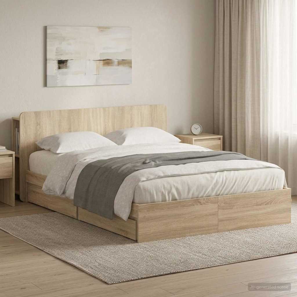Bed Frame With Storage Engineered Wood