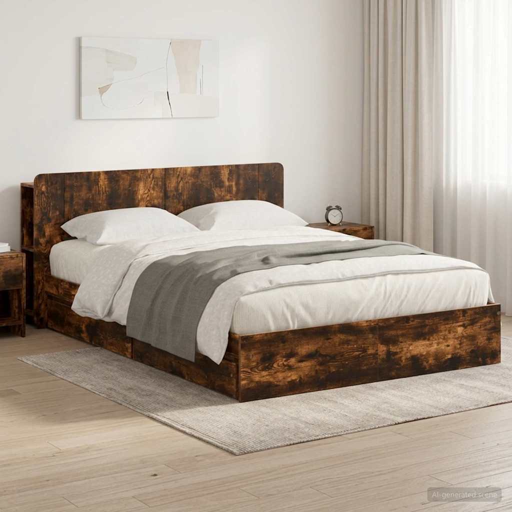 Bed Frame With Storage Engineered Wood