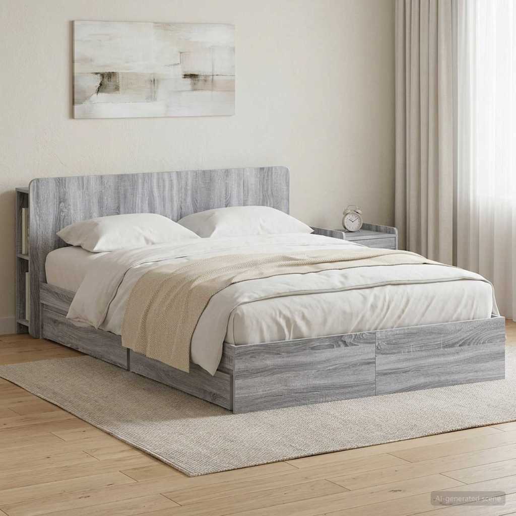 Bed Frame With Storage Engineered Wood