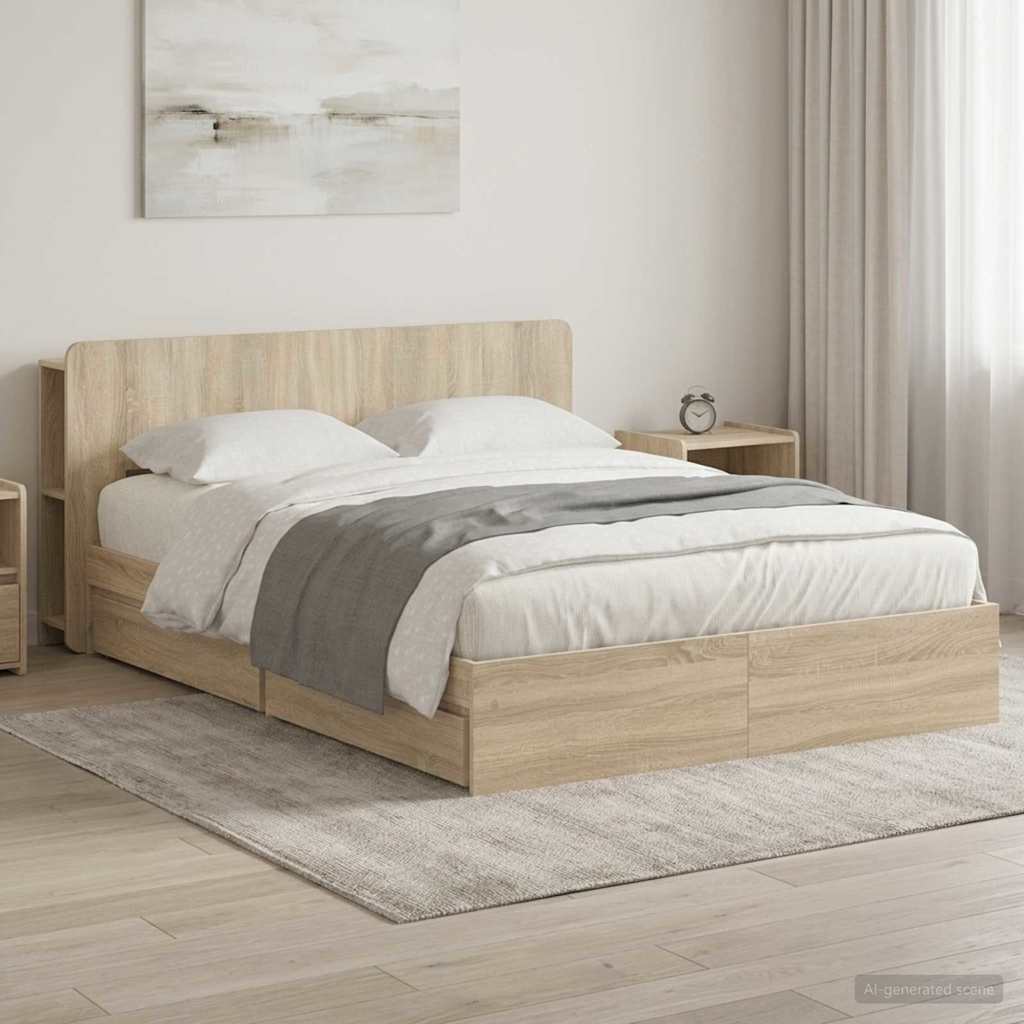 Bed Frame With Storage Engineered Wood