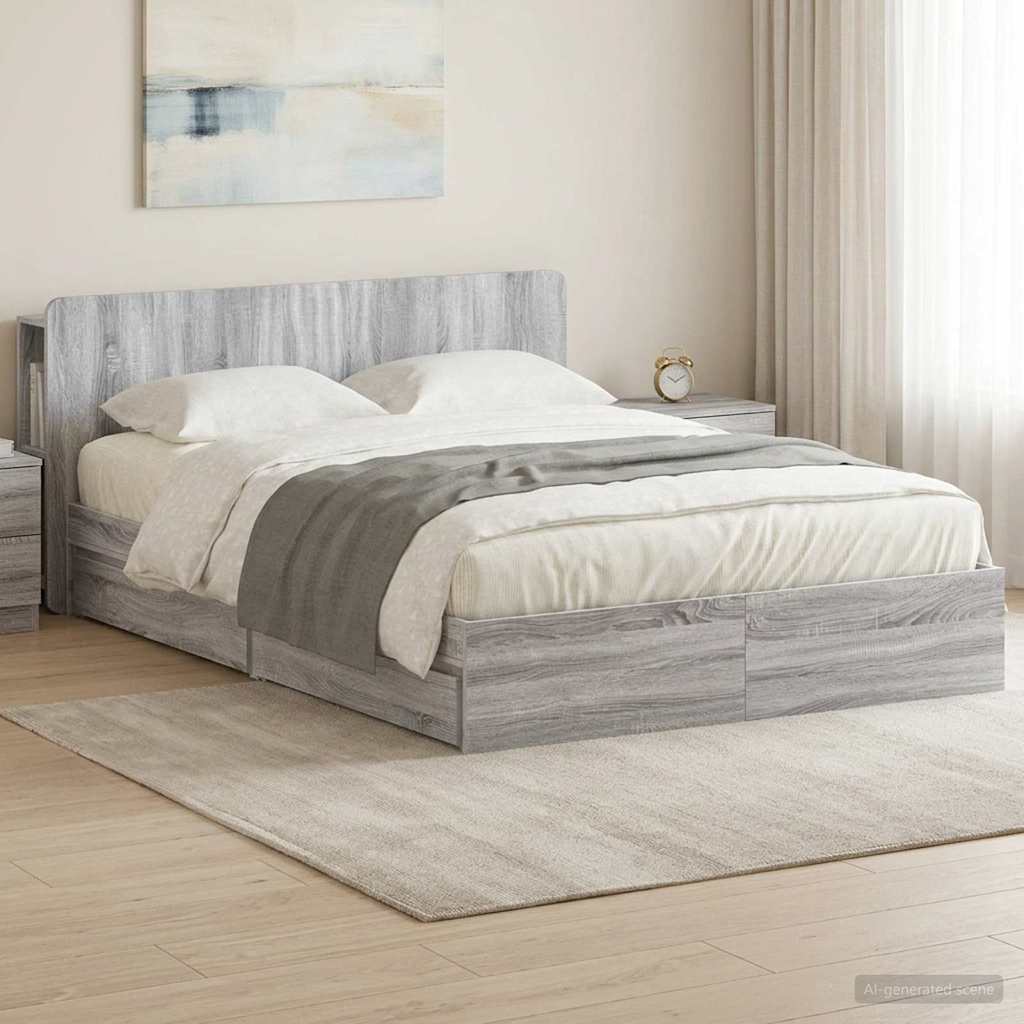Bed Frame With Storage Engineered Wood