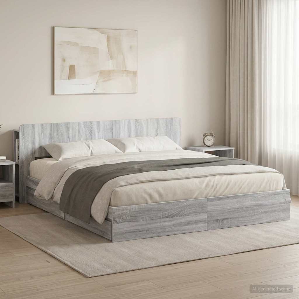 Bed Frame With Storage Engineered Wood