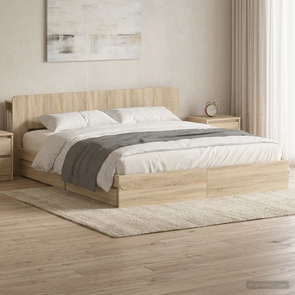 Bed Frame With Storage Engineered Wood